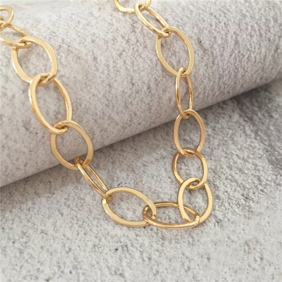 18K Gold plated Clavicle Choker Chain Necklace - Picture 5 of 6